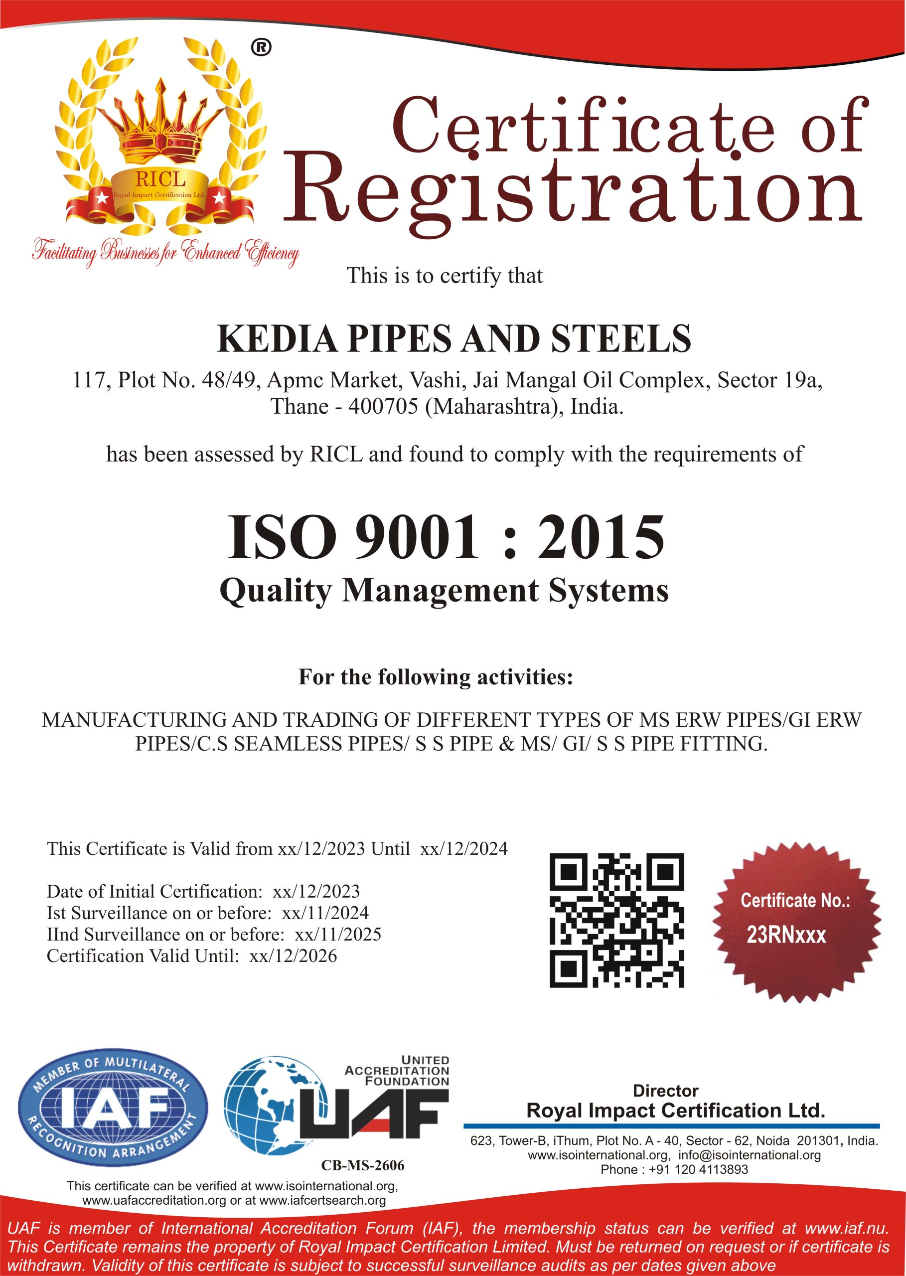 KEDIA_PIPES_AND_STEELS_QMS